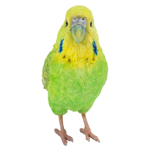 HI-LINE GIFT LTD  Budgerigar With Iron Foot Garden Statue In Green