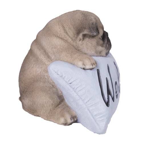 Hi-Line Gift Ltd Pug with Welcome Sign