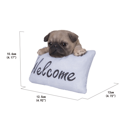 Hi-Line Gift Ltd Pug with Welcome Sign