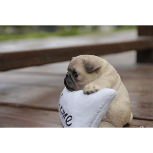 Hi-Line Gift Ltd Pug with Welcome Sign