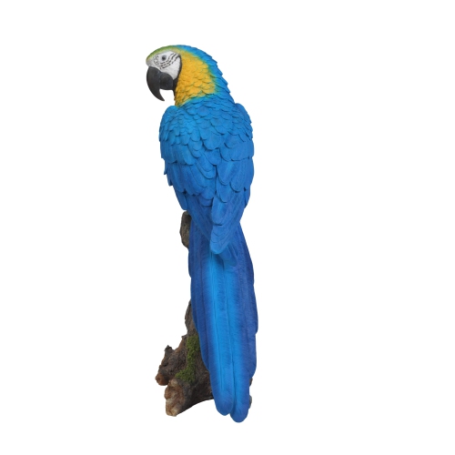 Hi-Line Gift Ltd Blue & Yellow Parrot On Branch Garden Statue
