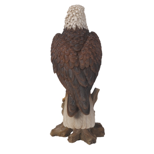Hi-Line Gift Ltd Medium Bald Eagle On Stump Garden Statue