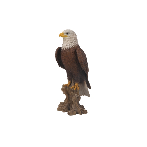 Hi-Line Gift Ltd Medium Bald Eagle On Stump Garden Statue