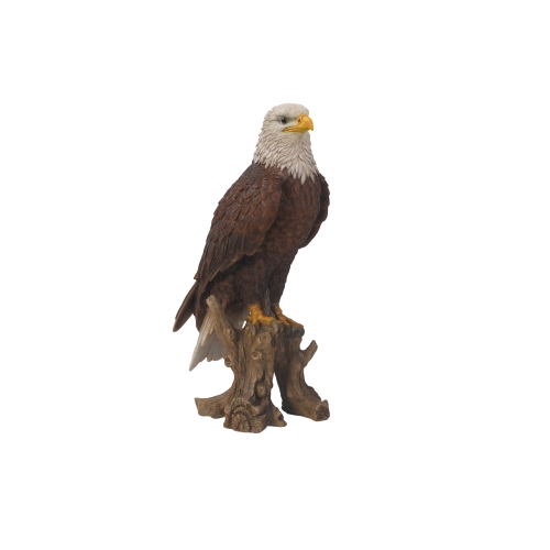 Hi-Line Gift Ltd Medium Bald Eagle On Stump Garden Statue