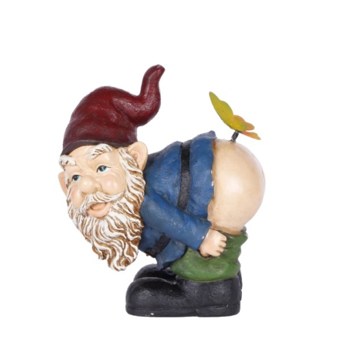 Hi-Line Gift Ltd Gnome Mooning with Butterfly Garden Statue
