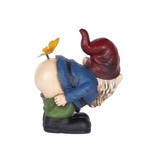 Hi-Line Gift Ltd Gnome Mooning with Butterfly Garden Statue