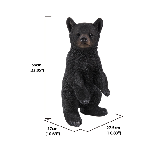 Hi-Line Gift Ltd Black Bear Cub Standing Garden Statue