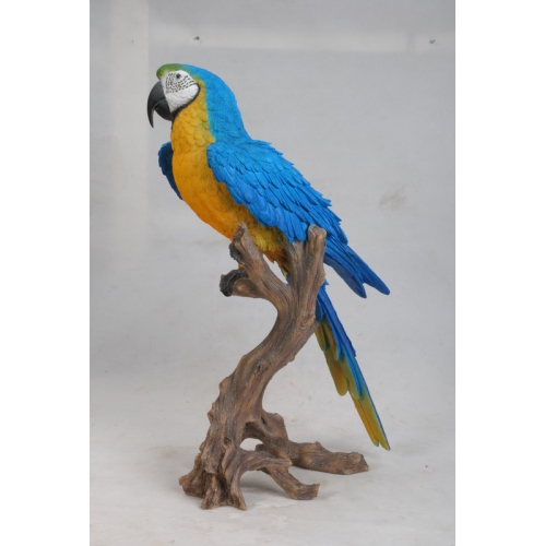 Hi-Line Gift Ltd Large Blue/Yellow Macaw Garden Statue