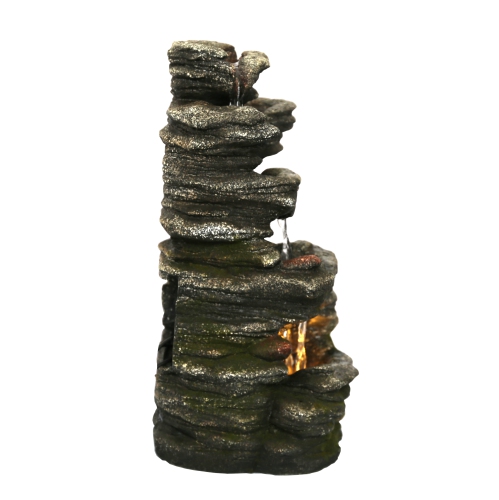 HI-LINE GIFT LTD  Multi-Level Stone Fountain With Light