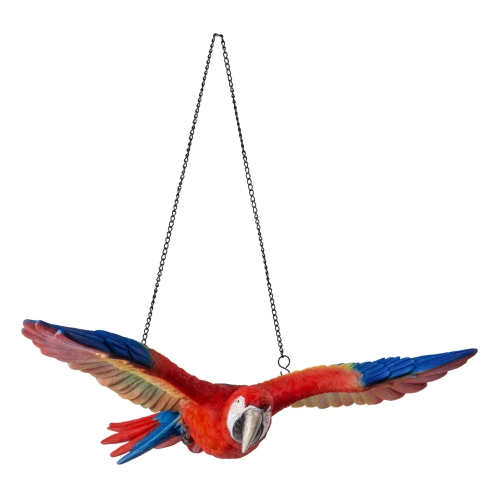 HI-LINE GIFT LTD  Scarlet Parrot Flying Garden Statue