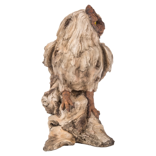 Hi-Line Gift Ltd Driftwood Eagle Owl On Stump Garden Statue