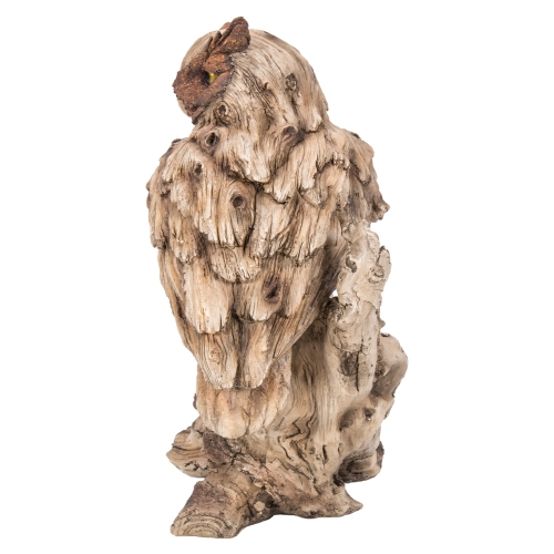 Hi-Line Gift Ltd Driftwood Eagle Owl On Stump Garden Statue
