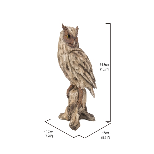 Hi-Line Gift Ltd Driftwood Eagle Owl On Stump Garden Statue