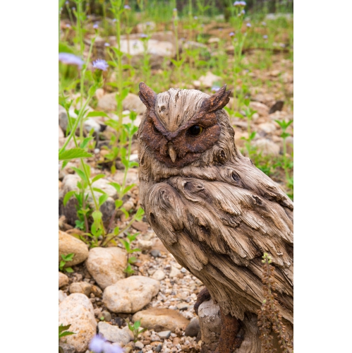 Hi-Line Gift Ltd Driftwood Eagle Owl On Stump Garden Statue