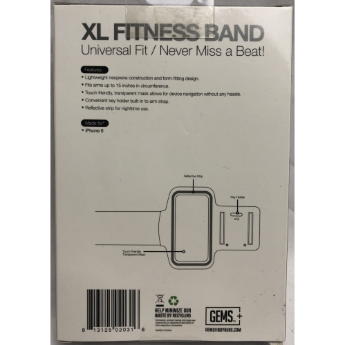 GEMS+ XL Fitness Band for Iphone 6 - 4.7"