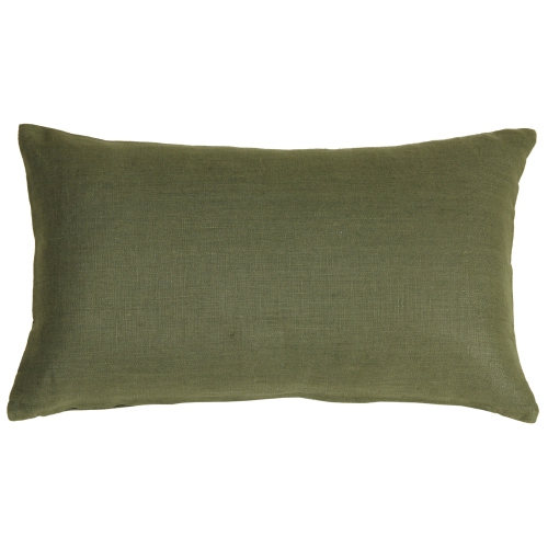 PILLOW DECOR  Tuscany Linen Fig Throw Pillow, 12"x19" (Polyfill Insert Included) In Green