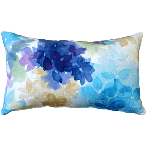PILLOW DECOR  May Flower Throw Pillow 12X20 (Polyfill Insert Included) In Blue