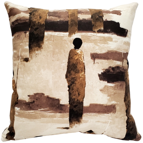 Masai Warrior Brown Throw Pillow, 22"x22"