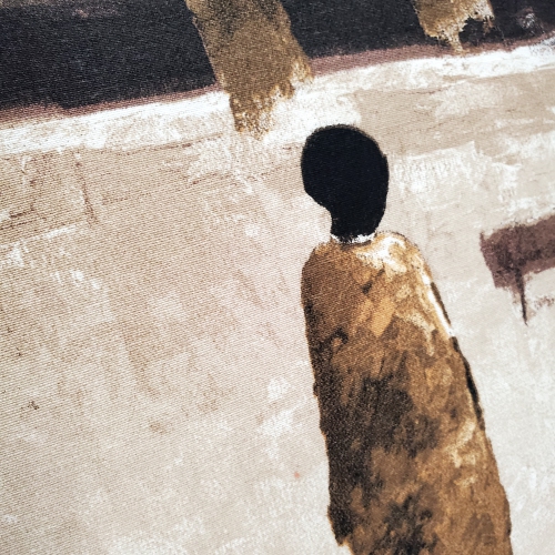 Masai Warrior Brown Throw Pillow, 22"x22"