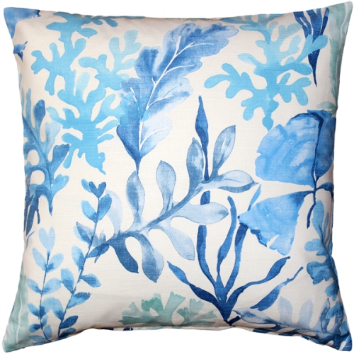 Sea Garden Blue Throw Pillow 20X20