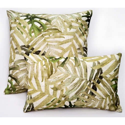 Pattaya Green Palm Throw Pillow, 12"x20"