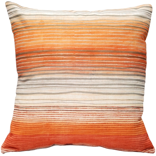 Sedona Stripes Orange Throw Pillow, 17"x17"