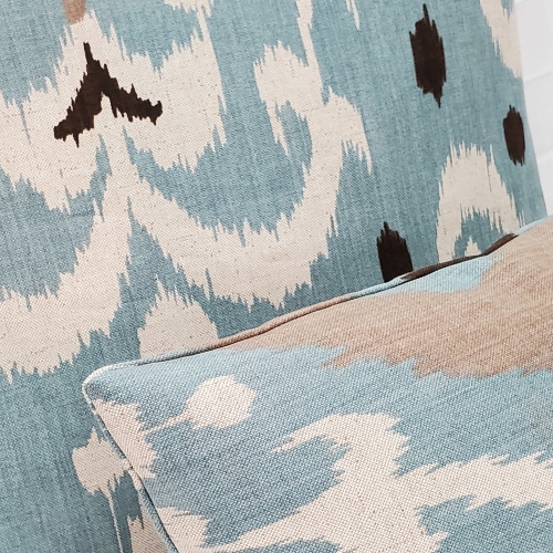 Indah Ikat Blue Throw Pillow, 12"x20"