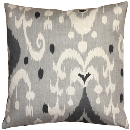 PILLOW DECOR  Indah Ikat Throw Pillow, 20"x20" (Polyfill Insert Included) In Gray