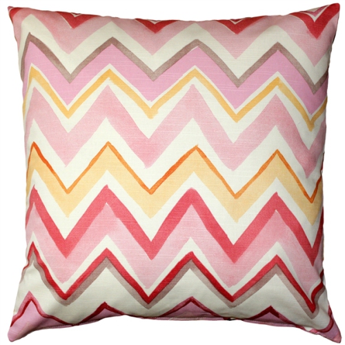 Pacifico Stripes Pink Throw Pillow 20X20
