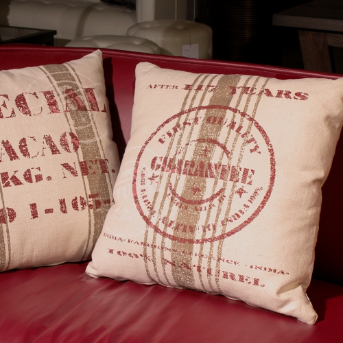 Quality Guarantee Red Print Throw Pillow, 24"x24"