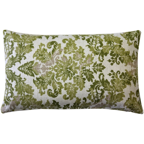 PILLOW DECOR  Calliope Damask Pattern Throw Pillow, 12"x20" (Polyfill Insert Included) In Green