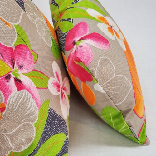 Hawaii Garden Floral Throw Pillow, 20"x20"