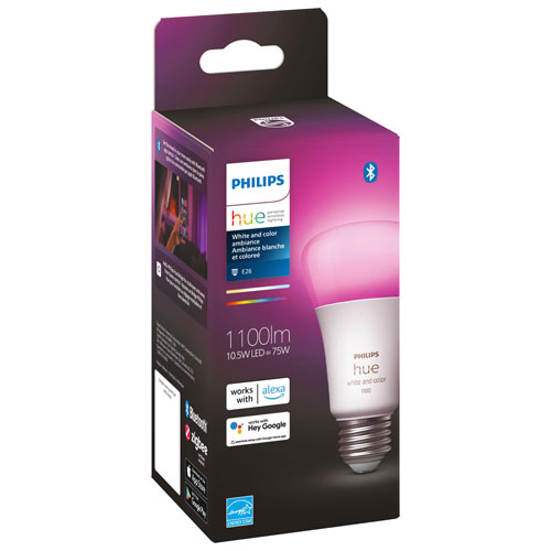 Philips Hue A19 Smart LED Light Bulb - White & Colour Ambiance