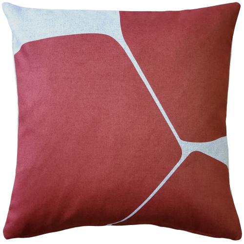 PILLOW DECOR  Aurora Spanish Throw Pillow, 19"x19" (Polyfill Insert Included) In Red