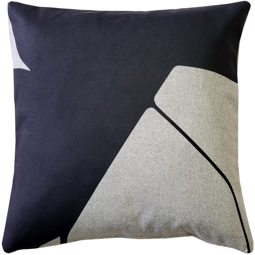 PILLOW DECOR  Boketto Charcoal Throw Pillow, 19"x19" (Polyfill Insert Included) In Black