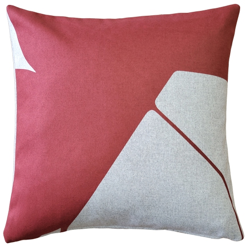 PILLOW DECOR  Boketto Spanish Throw Pillow, 19"x19" (Polyfill Insert Included) In Red