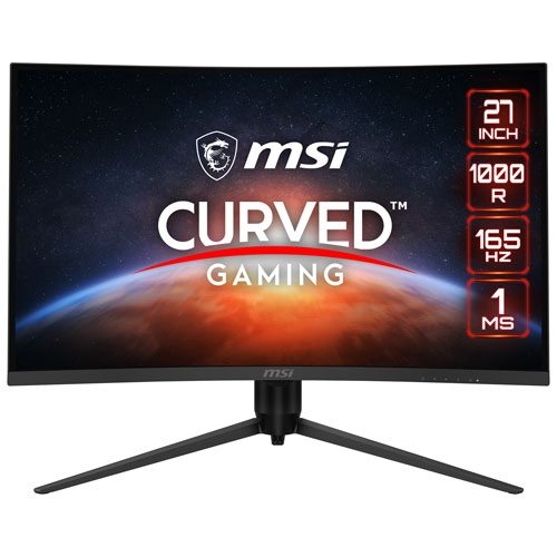 MSI Optix 27" FHD 165Hz 1ms GTG 1000R Curved VA LED FreeSync Gaming Monitor with HAS