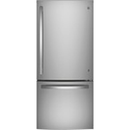 GE 30" 21 Cu.Ft. Bottom Freezer Refrigerator with LED Lighting - Stainless Steel