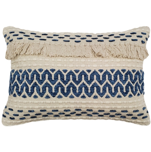 PILLOW DECOR  Ojai Bohemian Pillow 16X24 (Polyfill Insert Included) In Blue