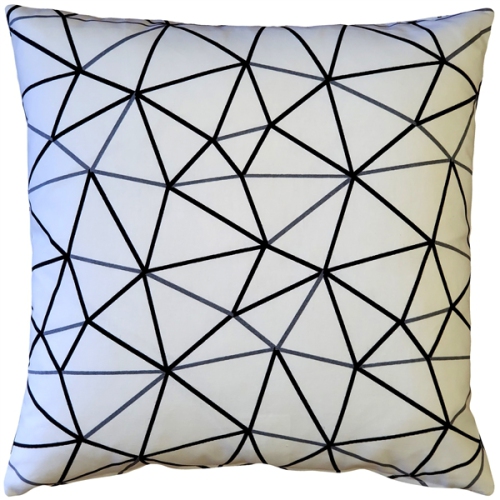 Crossed Lines Cotton Print Throw Pillow, 20"x20"