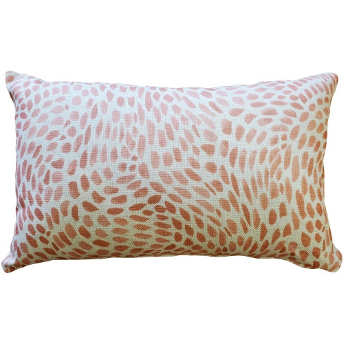 PILLOW DECOR  Matisse Dots Coral Throw Pillow, 12"x19" (Polyfill Insert Included) In Pink