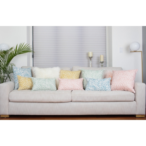 Matisse Dots Coral Pink Throw Pillow, 12"x19"