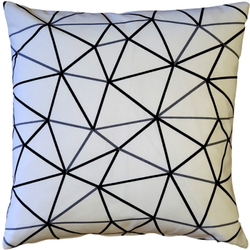 Crossed Lines Cotton Print Throw Pillow, 17"x17"