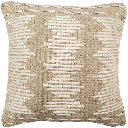 PILLOW DECOR  Ojai Cream Vibe Bohemian Pillow, 20"x20" (Polyfill Insert Included)