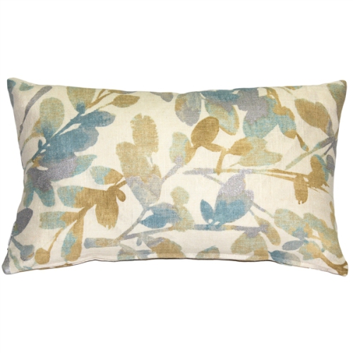 PILLOW DECOR  Linen Leaf Marine Throw Pillow, 12"x20" (Polyfill Insert Included)