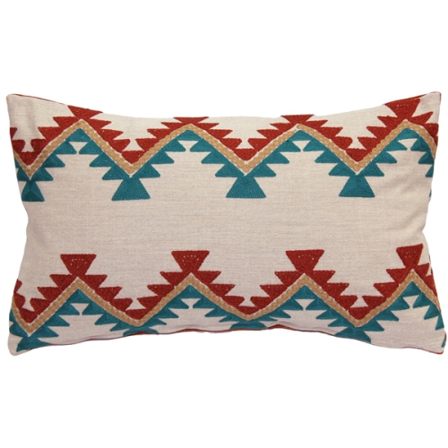 PILLOW DECOR  Tulum Coast Embroidered Throw Pillow, 12"x20" (Polyfill Insert Included)