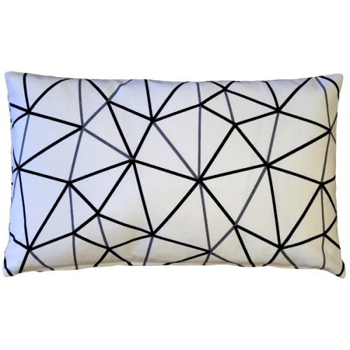 Crossed Lines Cotton Print Throw Pillow, 12"x20"