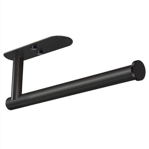 NIERBO  Adhesive Paper Towel Holder Under Cabinet Mount, Wall Mounted Paper Towel Roll Holder for Kitchen Paper Towel, Sus304 Stainless Steel(Black)
