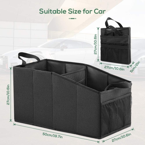Car Trunk Organizer Front Rear Seat Trunk Bag Waterproof Car Folding Box Foldable Storage Organizer for Car/Home