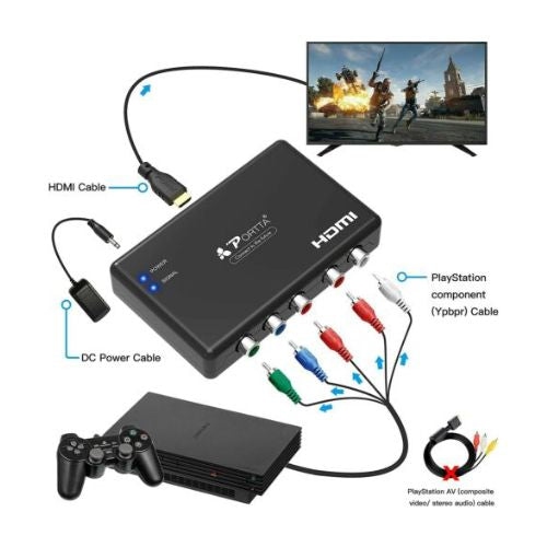 Component to HDMI Converter YPbPr Component RGB R L Audio to HDMI Converter